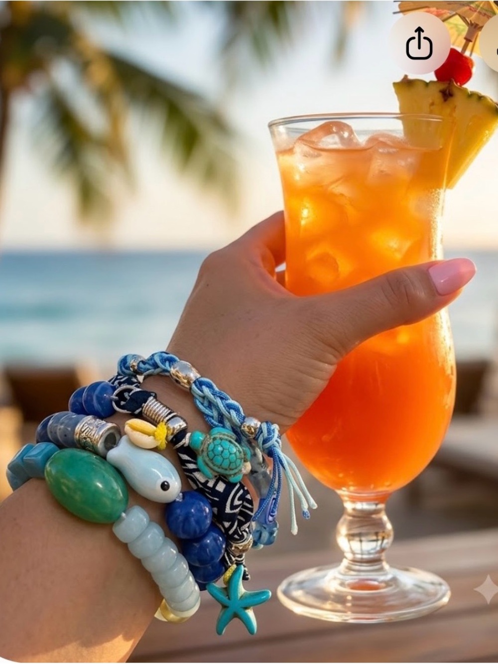 NWT Free People Blue & Turquoise Beach Stack Bracelet Set